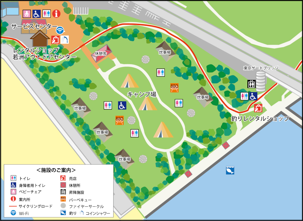 若洲海浜公園マップ